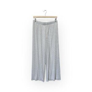 Joie Silver Metallic Wide Leg Pants Size M Medium Pleated